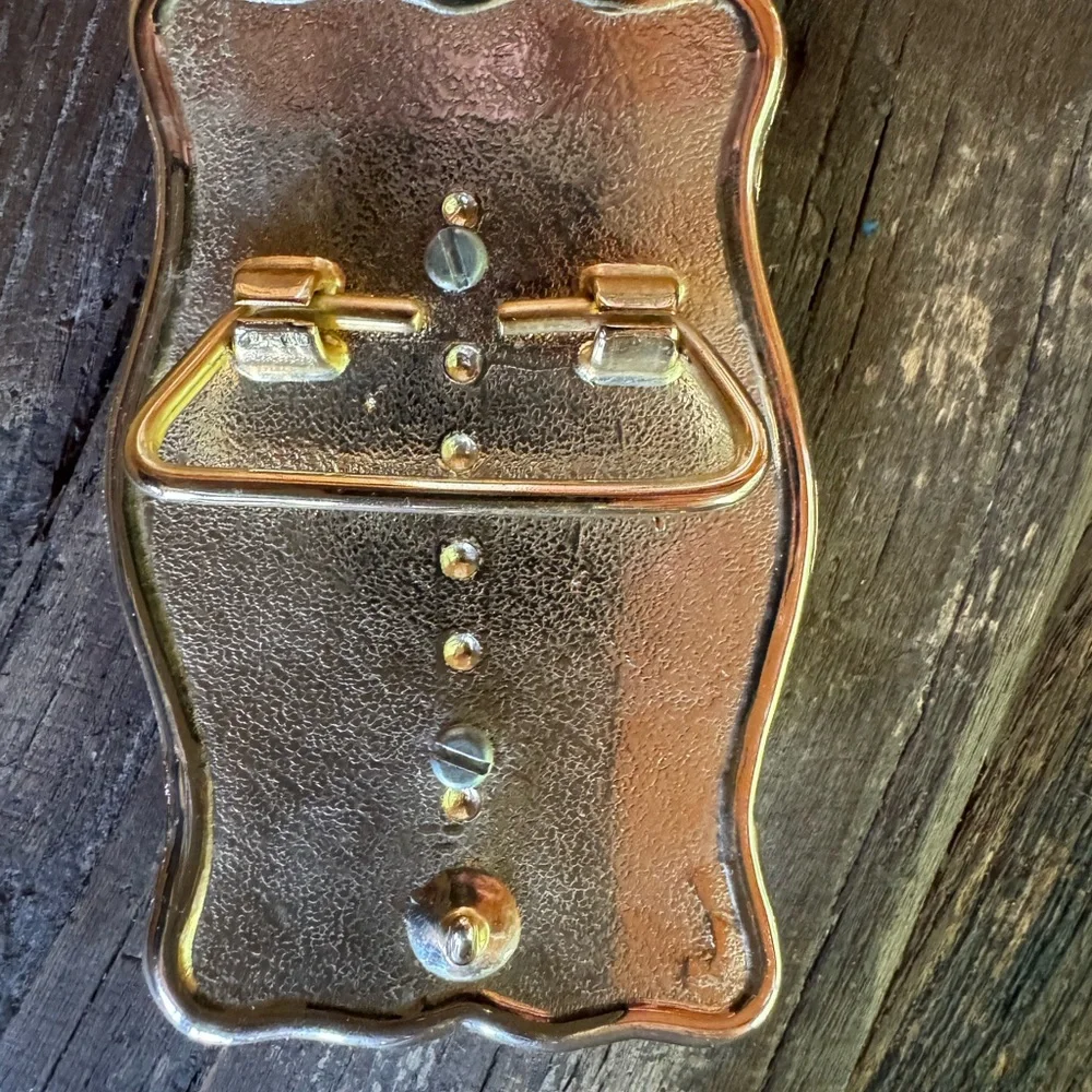 Gold and faux moon stone belt buckle vintage